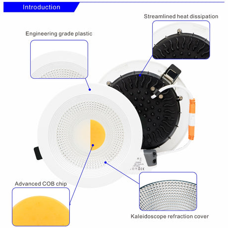LED Downlight 7W 10W 15W 30W COB Lamp 220V 4pcs/lot Spotlight Recessed Round Panel Light Indoor Lighting Down Light with Driver
