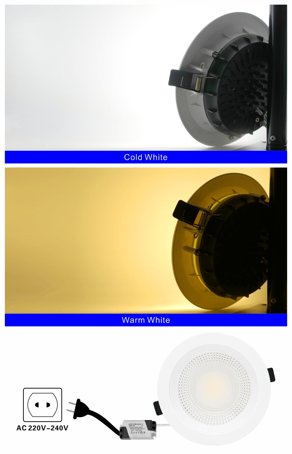 LED Downlight 7W 10W 15W 30W COB Lamp 220V 4pcs/lot Spotlight Recessed Round Panel Light Indoor Lighting Down Light with Driver