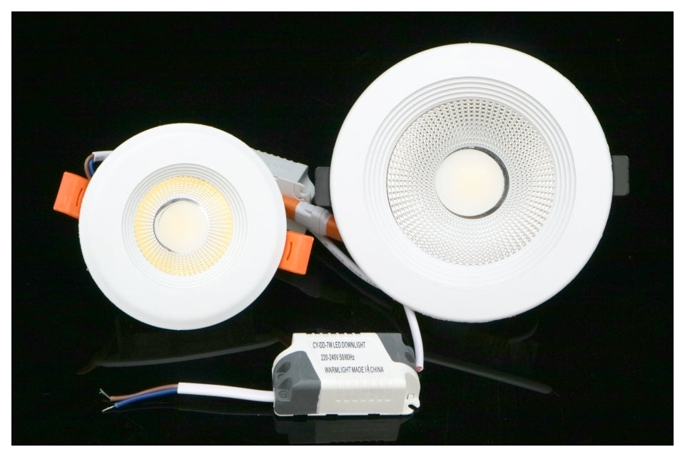 LED Downlight 7W 10W 15W 30W COB Lamp 220V 4pcs/lot Spotlight Recessed Round Panel Light Indoor Lighting Down Light with Driver