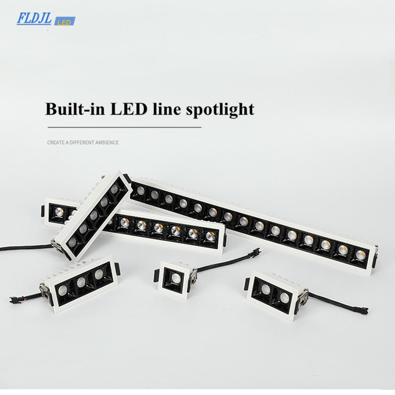 Dimmable LED Downlight Spot Light Indoor Recessed Lighting Linear bar Laser Blade Ceiling Line Lamp 2W/4W/6W/10W/20W/30W