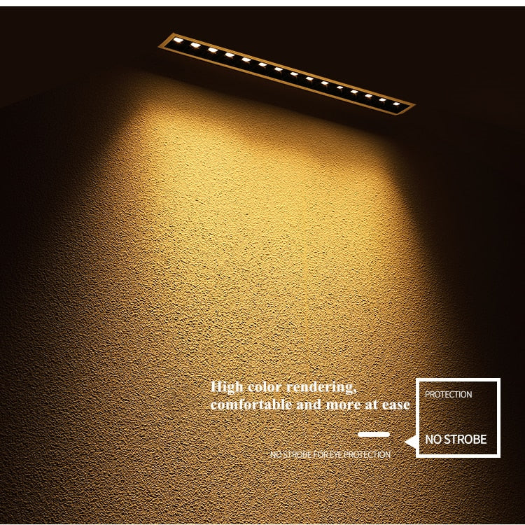 Dimmable LED Downlight Spot Light Indoor Recessed Lighting Linear bar Laser Blade Ceiling Line Lamp 2W/4W/6W/10W/20W/30W