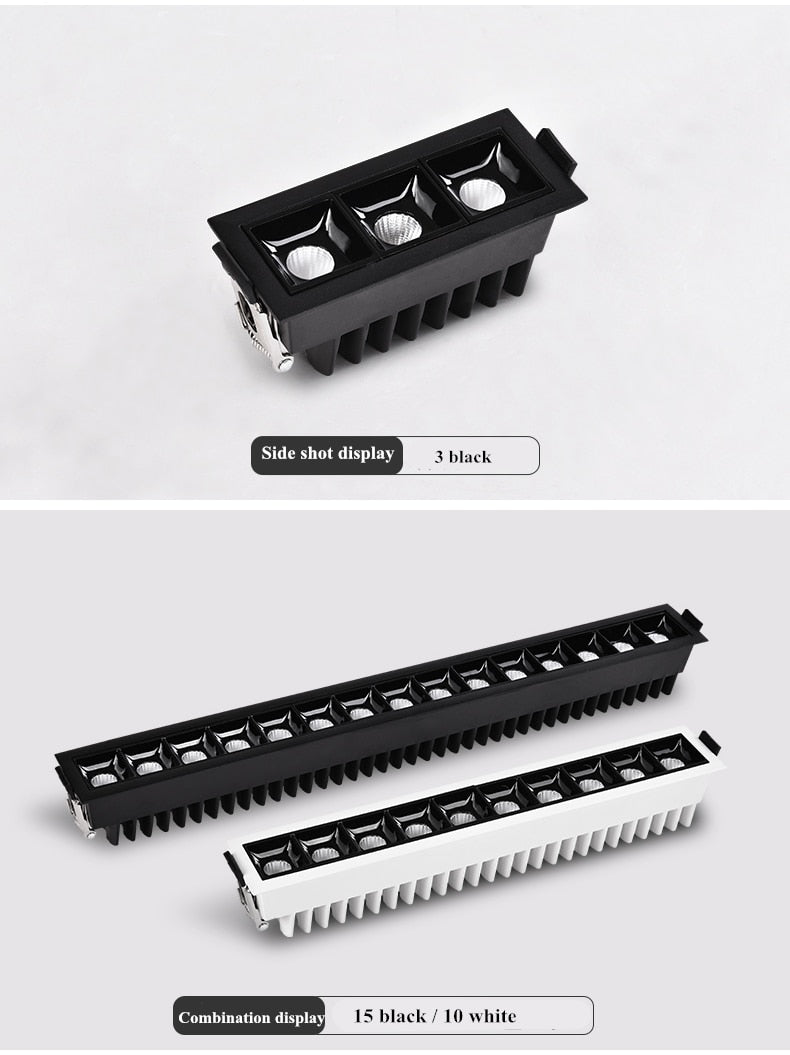 Dimmable LED Downlight Spot Light Indoor Recessed Lighting Linear bar Laser Blade Ceiling Line Lamp 2W/4W/6W/10W/20W/30W