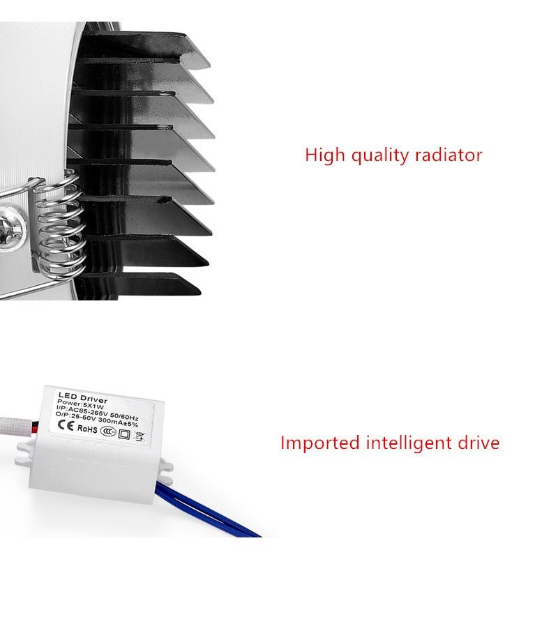 Dimmable LED Downlight COB Ceiling Spot Light 5W 7W 9W 12W AC85-265V Ceiling Recessed Lighting Interior Lighting