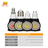 LED Bulb Full Spectrum Spotlight 6 PCS GU10 MR16 E27 E14 Day Cold Warm White Grow Light 220V 240V COB Chip For Downlight Lampara
