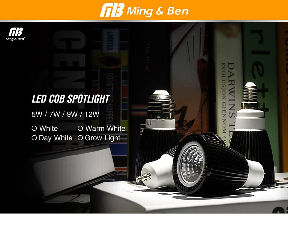LED Bulb Full Spectrum Spotlight 6 PCS GU10 MR16 E27 E14 Day Cold Warm White Grow Light 220V 240V COB Chip For Downlight Lampara
