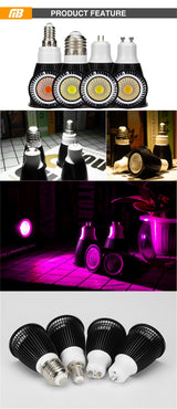 LED Bulb Full Spectrum Spotlight 6 PCS GU10 MR16 E27 E14 Day Cold Warm White Grow Light 220V 240V COB Chip For Downlight Lampara