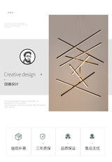 New LED Chandelier Lighting Modern for Staircase Living Room Dining Room Industrial Pendant Lamp Loft Villa Black Long Downlight