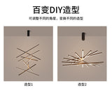 New LED Chandelier Lighting Modern for Staircase Living Room Dining Room Industrial Pendant Lamp Loft Villa Black Long Downlight