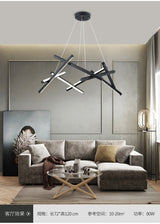 New LED Chandelier Lighting Modern for Staircase Living Room Dining Room Industrial Pendant Lamp Loft Villa Black Long Downlight