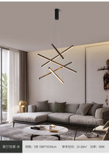 New LED Chandelier Lighting Modern for Staircase Living Room Dining Room Industrial Pendant Lamp Loft Villa Black Long Downlight