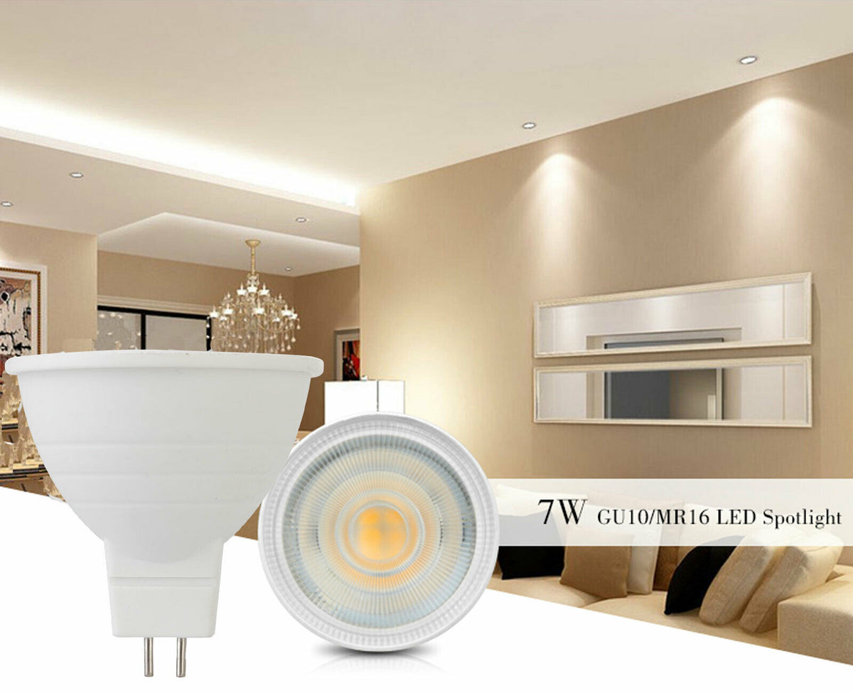 Dimmable LED Spotlight 5X GU10 MR16 GU5.3 7W 220V 110V COB Light Bulb Super Bright Table Lamp Downlight Cool White Warm White