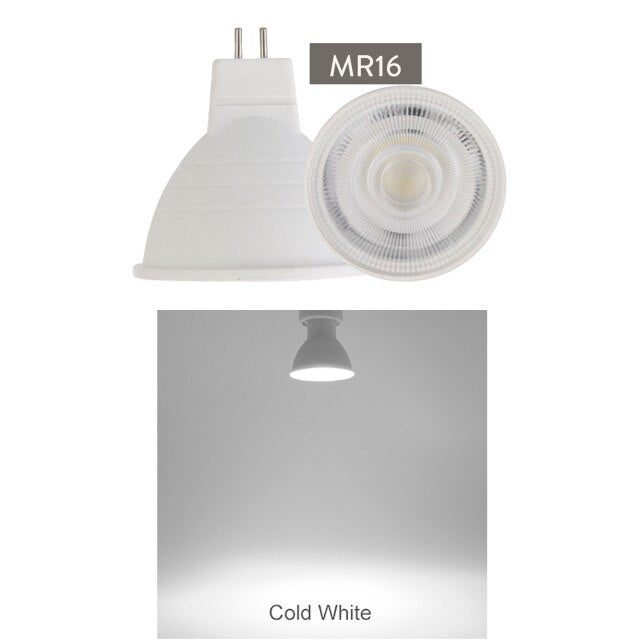 Dimmable LED Spotlight 5X GU10 MR16 GU5.3 7W 220V 110V COB Light Bulb Super Bright Table Lamp Downlight Cool White Warm White