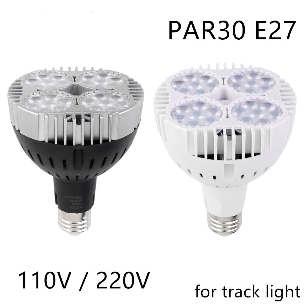 LED E27 PAR30 Spot Lamp 110V 220V 25W 35w 45w 50w Par Light Bulb Downlight Track Lighting For Kitchen Clothes Shop