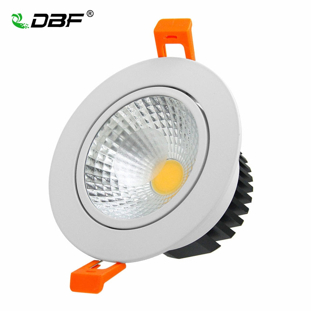 DBF High Bright Dimmable 6W 9W 12W 15W LED Downlight Frosted Glass Lens LED Recessed Ceiling Light Spotlight AC110V/220V+Driver