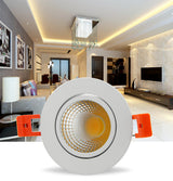DBF High Bright Dimmable 6W 9W 12W 15W LED Downlight Frosted Glass Lens LED Recessed Ceiling Light Spotlight AC110V/220V+Driver