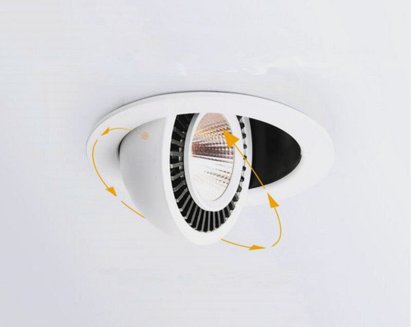 Dimmable recessed LED Downlights 360 degree rotation adjustable 7W 9W 12W 15W 18W Ceiling lamp Spot light For Home Lighting