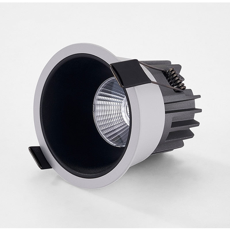 Dimmable anti-glare COB LED downlight, ceiling light, backlight, indoor lighting, AC85-265V, 9W / 12W / 15W / 18W / 20W
