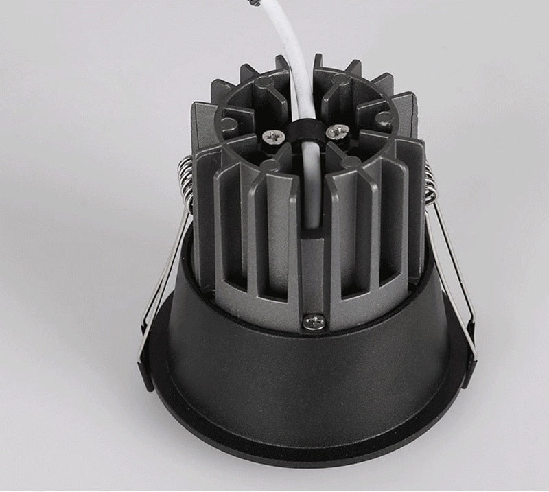 Dimmable anti-glare COB LED downlight, ceiling light, backlight, indoor lighting, AC85-265V, 9W / 12W / 15W / 18W / 20W