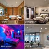 Spot LED Ceiling Lamp Recessed Round Light Smart Indoor Lighting Luminaire RGB Color Dimmable Remote Control Downlight 110V 220V