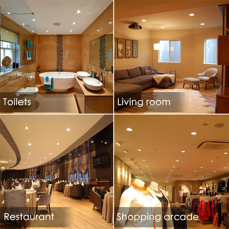 Spot LED Ceiling Lamp Recessed Round Light Smart Indoor Lighting Luminaire RGB Color Dimmable Remote Control Downlight 110V 220V