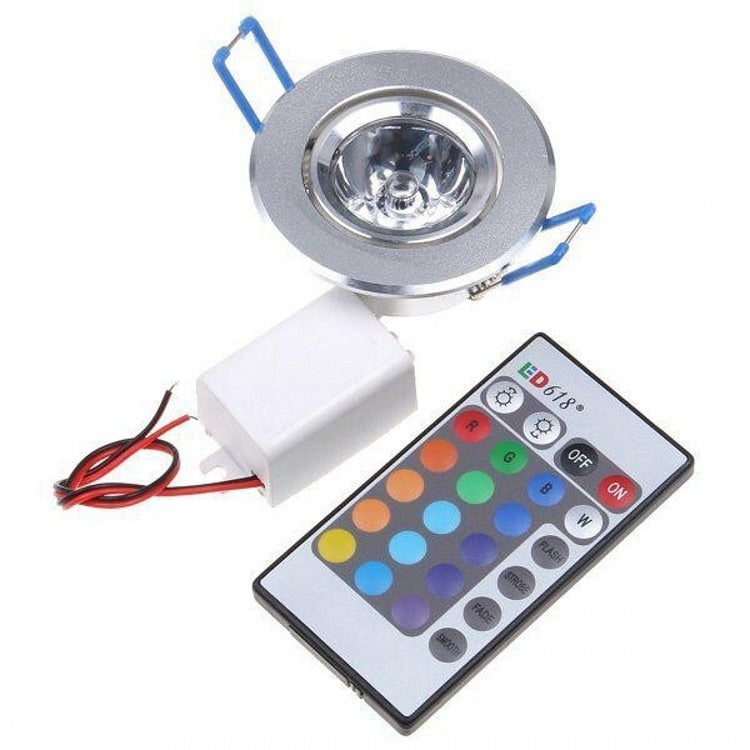 3W RGB LED Ceiling Down Lights Recessed LED Downlight Red Blue Green AC85-265V Aluminum Ceiling Lamps with Driver