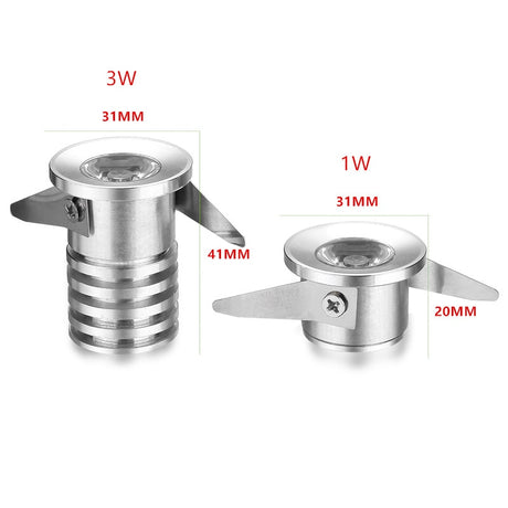 10X Super small pollex LED Downlight Recessed in LED Spot light 1W 3W 220V For indoor Store counter Home kitchen Lighting light