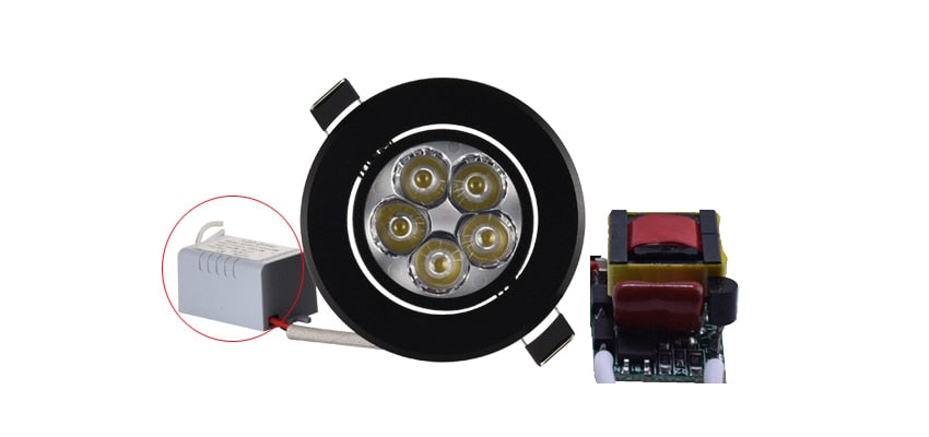 LED 9W 12W 15W black downlights led Spot Light dimmable 110V 220V