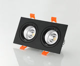 Dimmable LED COB Spotlight Ceiling lamp AC85-265V 7W 9W 12W 2X7W 2X9W 2X12W Aluminum recessed downlights Led Spot Light