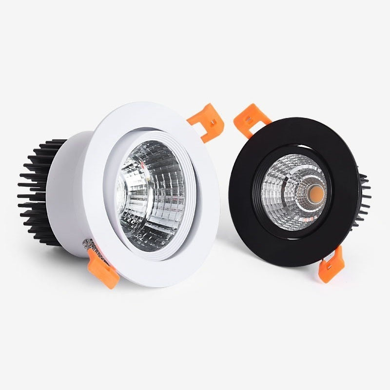 Round Recessed AC110V-220V 5W 7W 9W 12W 15W 18W Dimmable COB LED Ceiling downlights Ceiling lamp Spot light For home lighting