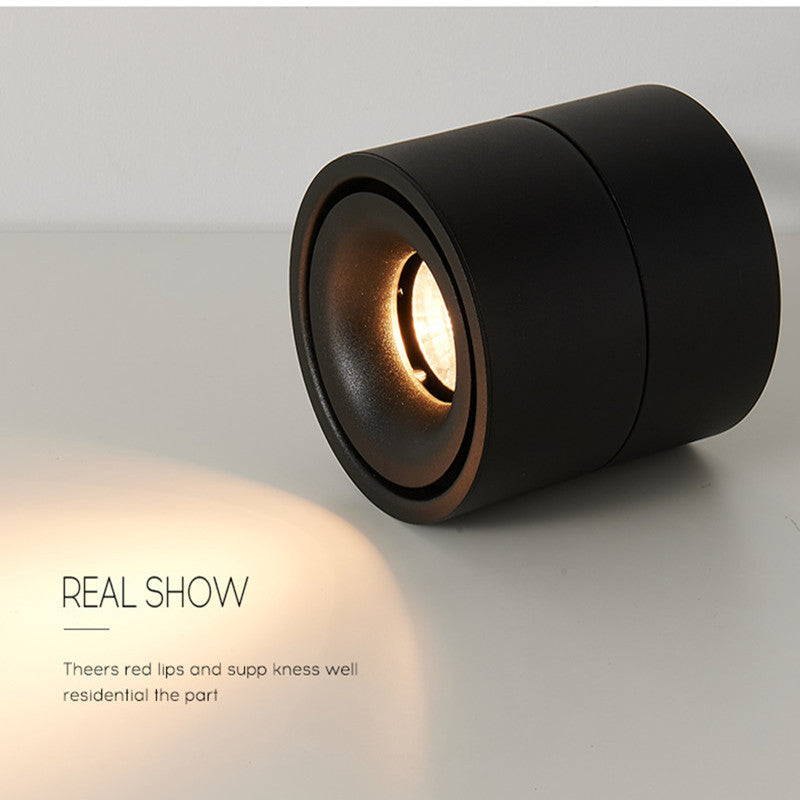 Surface Mounted 350 Degree COB Led Downlight Dimmable 14W 18W Ceiling Lamps Light Black White AC90-260V Hotel Led Spot Lighting