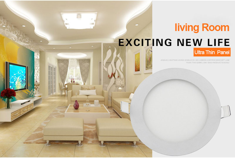 Dimmable Round LED Panel light 3w 4w 6w 9w 12w 15w 18w Recessed Downlight White/Warm White/Natural White Kitchen for Bathroom