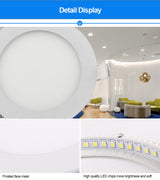 Dimmable Round LED Panel light 3w 4w 6w 9w 12w 15w 18w Recessed Downlight White/Warm White/Natural White Kitchen for Bathroom