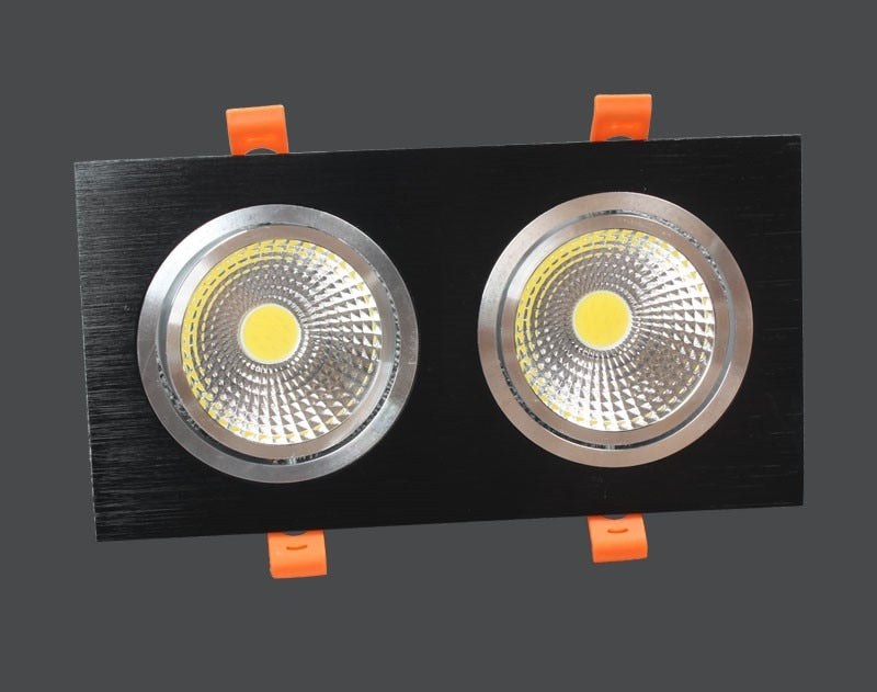 High power aluminum led cob dimmable ceiling light AC110V-220V 7W 9W 12W 2X7W 2X9W 2X12W square cob led downlight