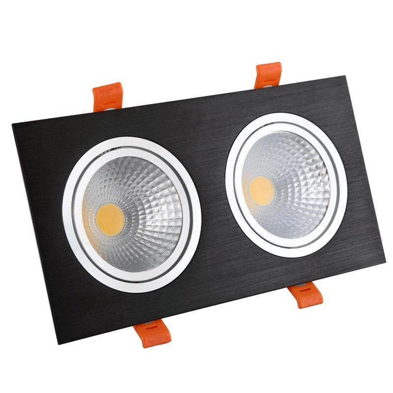High power aluminum led cob dimmable ceiling light AC110V-220V 7W 9W 12W 2X7W 2X9W 2X12W square cob led downlight