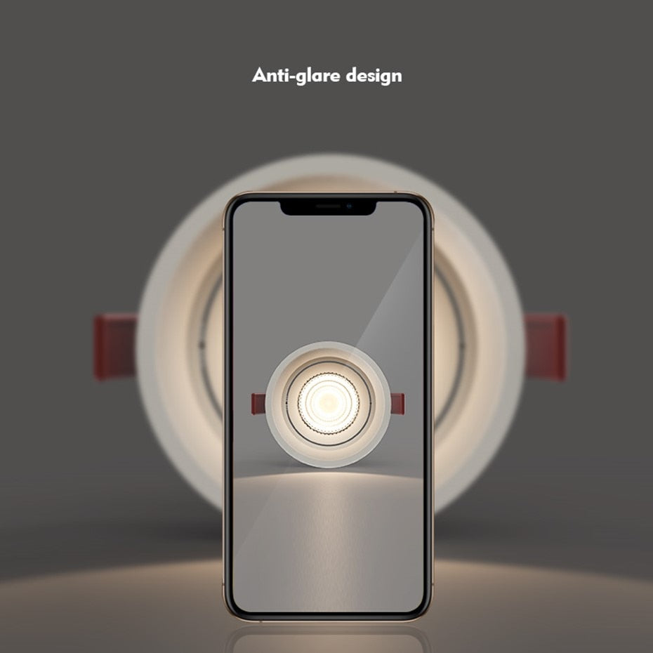 DVOLADOR Modern Dimmable LED Downlight 5W 7W 12W 15W Anti-Glare Led Ceiling Lamp LED Spot Lighting Led Recessed Downlight