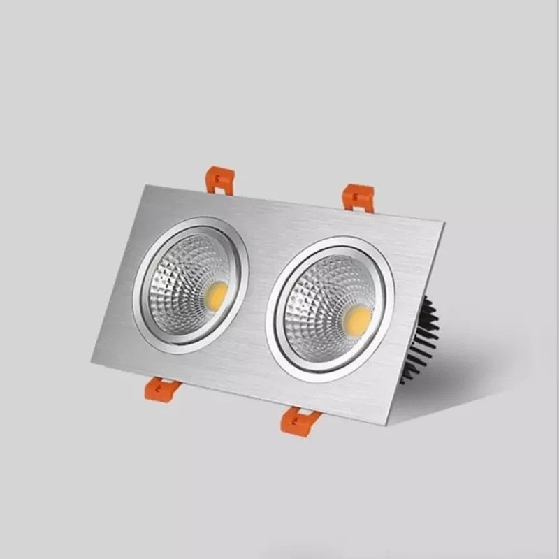 Super bright LED recessed ceiling light square downlight COB 7W 9W 12W 2X7W 2X9W 2X12W LED spotlight interior decoration AC 110V 220V