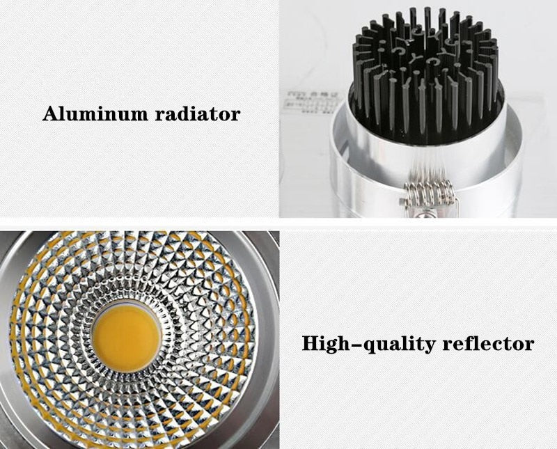 Super bright LED recessed ceiling light square downlight COB 7W 9W 12W 2X7W 2X9W 2X12W LED spotlight interior decoration AC 110V 220V