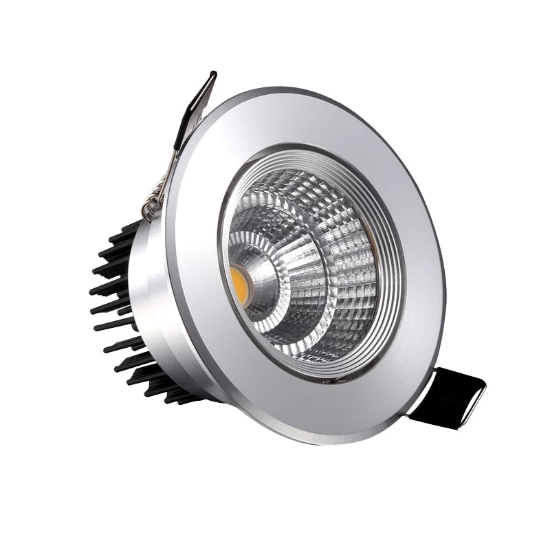Round dimmable embedded LED downlight 5W 7W 9W 12W 15W 18W COB LED ceiling light spotlight AC110-220V indoor lighting