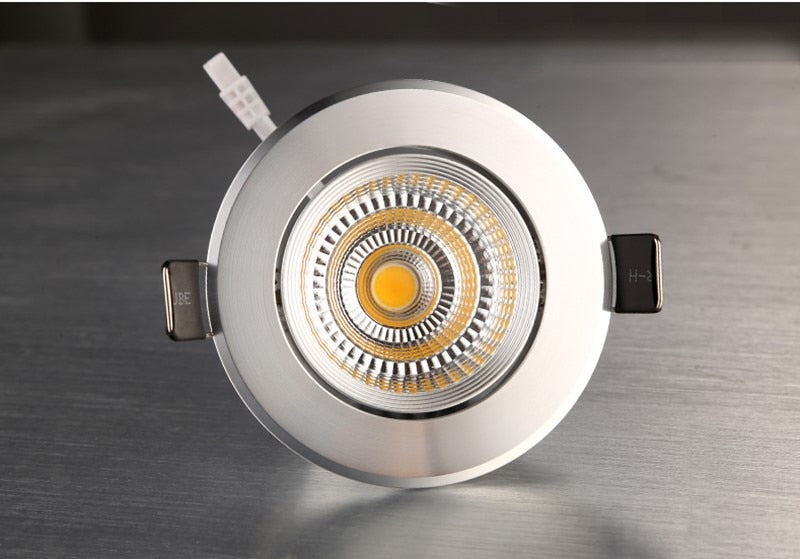 Round dimmable embedded LED downlight 5W 7W 9W 12W 15W 18W COB LED ceiling light spotlight AC110-220V indoor lighting