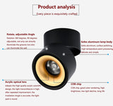 LED downlight ceiling spot light indoor lighting, 7W, 12W, 15W, suitable for kitchen, living room, bathroom surface mounted