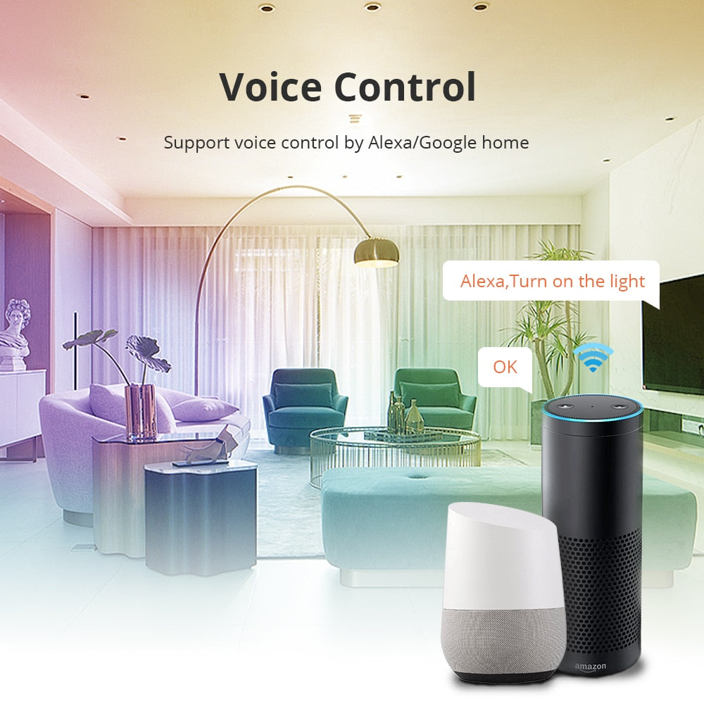 Benexmart Tuya WiFi 15w Led Smart Downlight RGBW Recessed Ceiling Light with Square Panel Alexa Google Home Voice Control