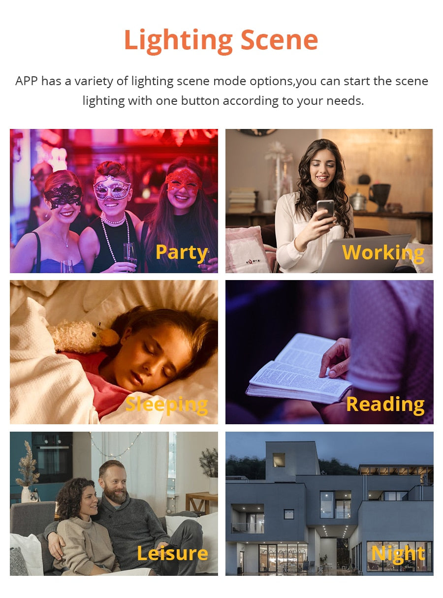 Benexmart Tuya WiFi 15w Led Smart Downlight RGBW Recessed Ceiling Light with Square Panel Alexa Google Home Voice Control