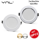 Waterproof LED Downlight 10PCS/lot AC220V-230V spot led Lamp 18W 15W 12W 9W 7W downlight Round Recessed Spot Light