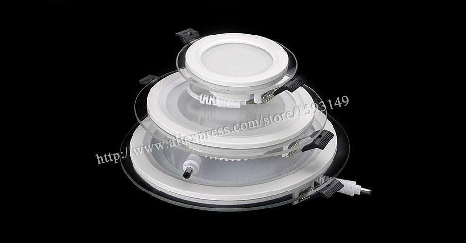 Dimmable LED Panel Light Round Glass Panel Downlight 6W 12W 18W Ceiling Recessed Lights SMD 5630 LED Panel Lamps AC85-265V
