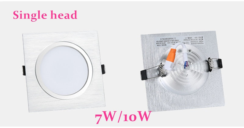 Square Bright Dimmable Downlights 7W 10W 14W 20W LED Ceiling lamp recessed COB Ceiling Spot lights ac85-265V LED Indoor Lighting