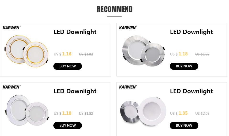 KARWEN 5W 7W 9W 12W 15W lampada LED downlight ceiling light AC 220V Cold Warm white indoor LED ceiling light for Bedroom