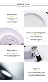 KARWEN 5W 7W 9W 12W 15W lampada LED downlight ceiling light AC 220V Cold Warm white indoor LED ceiling light for Bedroom