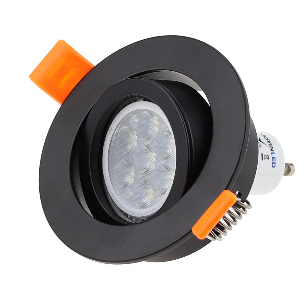 Black Round 2pcs Adjustable Surface Mounted MR16 GU10 Frame Downlight Housing Lamp Housing Fixture Downlight