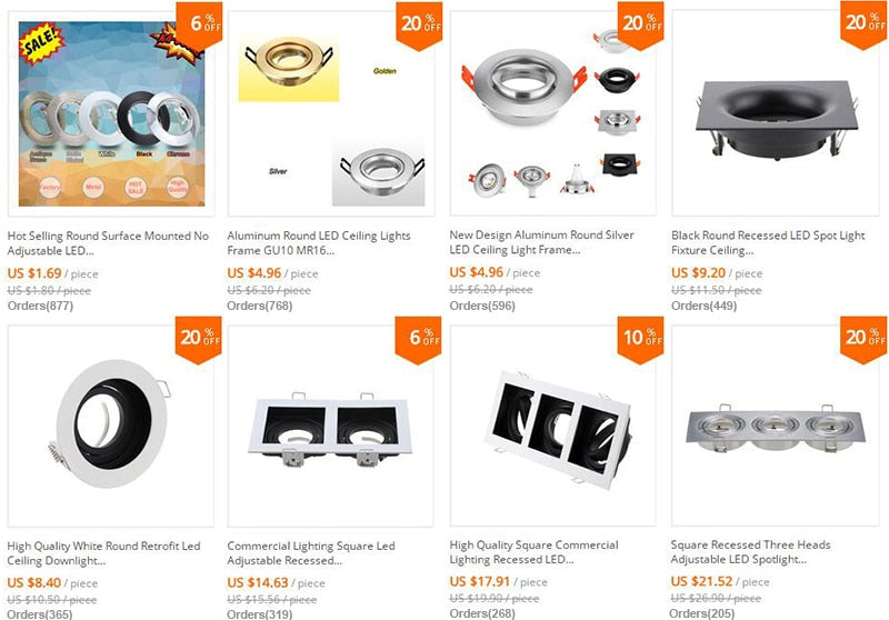 Black Round 2pcs Adjustable Surface Mounted MR16 GU10 Frame Downlight Housing Lamp Housing Fixture Downlight