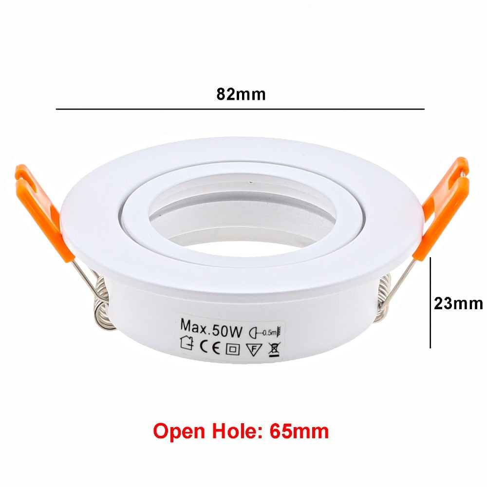 Black Round 2pcs Adjustable Surface Mounted MR16 GU10 Frame Downlight Housing Lamp Housing Fixture Downlight